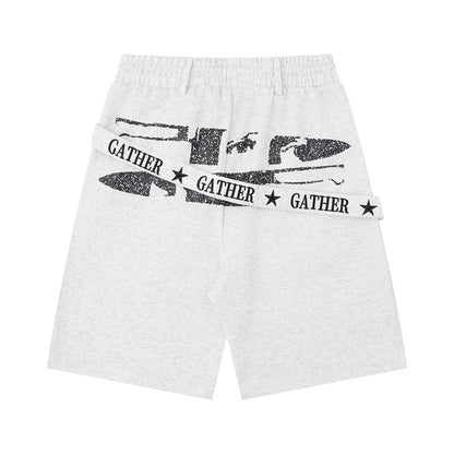 Pantalones cortos estampados con letras de graffiti