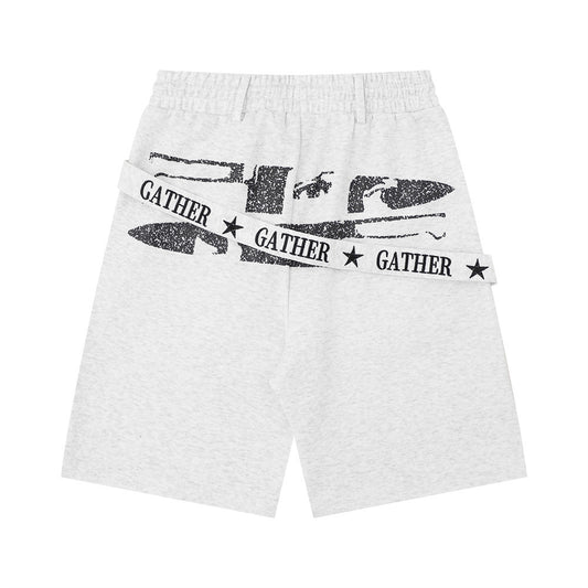 Pantalones cortos estampados con letras de graffiti