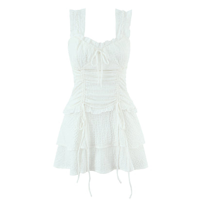Charming Ruffle Sweetheart Sleeveless Dress