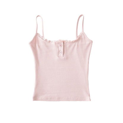 Camiseta sin mangas de encaje