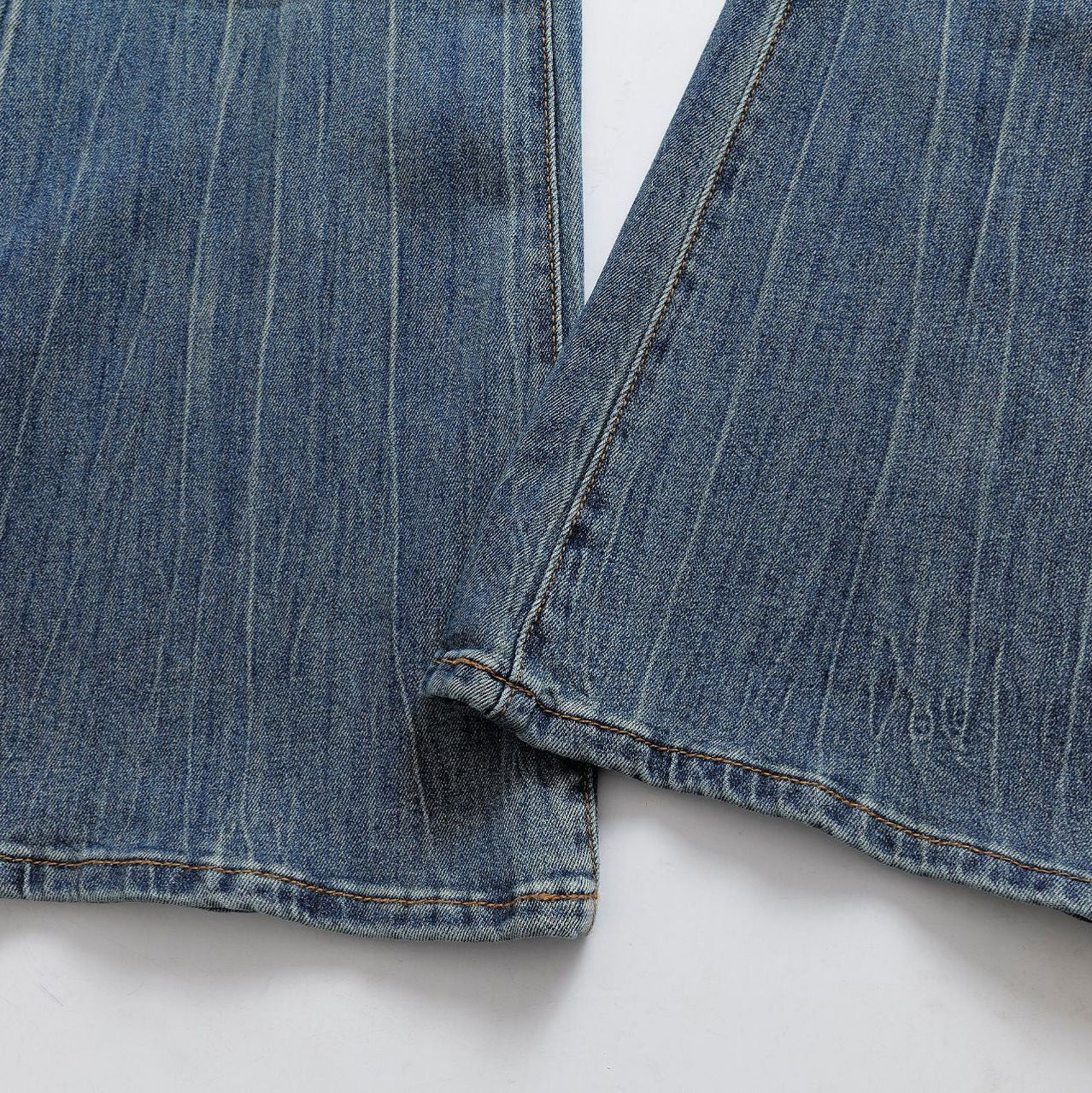 Mid low waist floor length flared pants jeans
