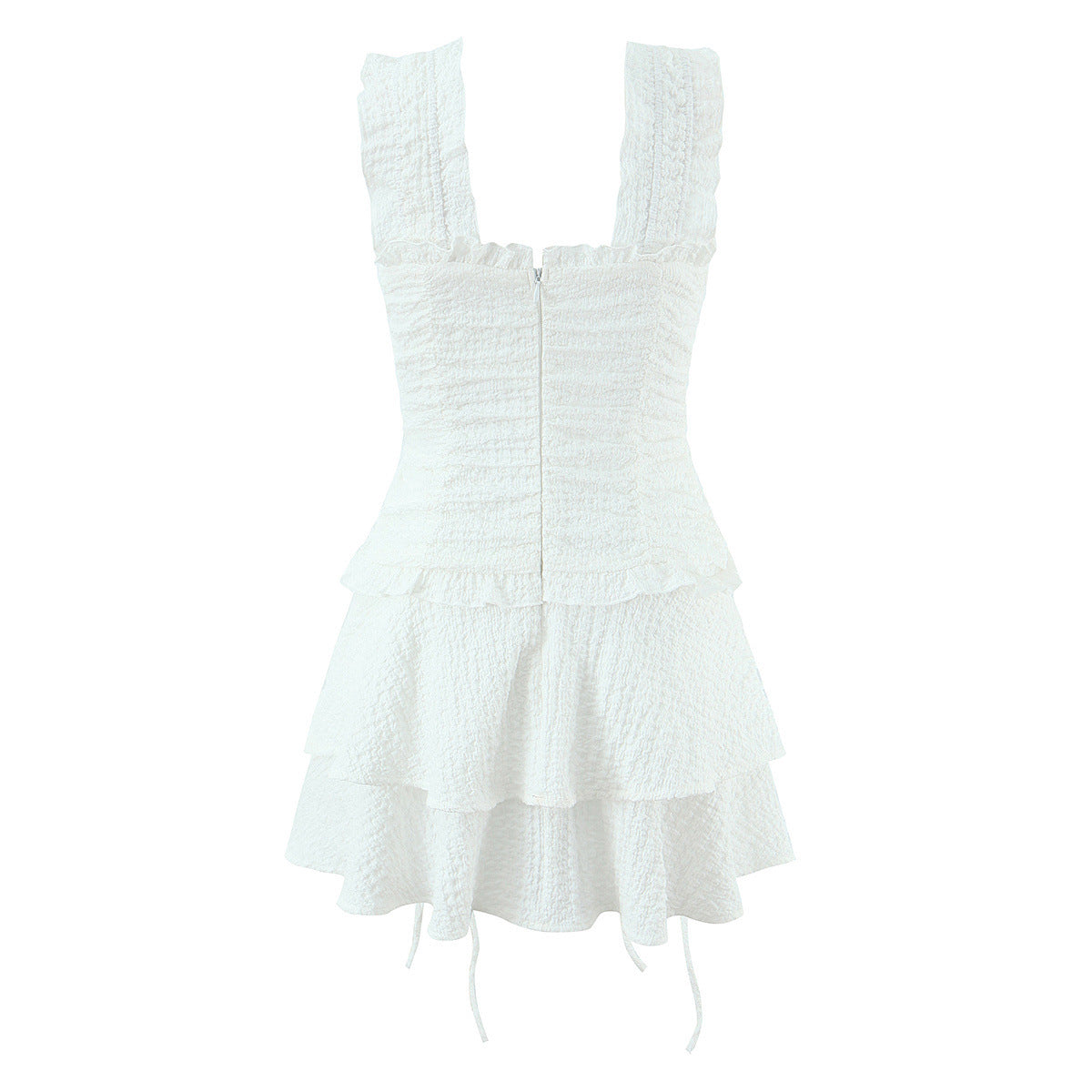 Charming Ruffle Sweetheart Sleeveless Dress
