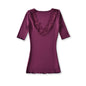 V-neck lace T-shirt