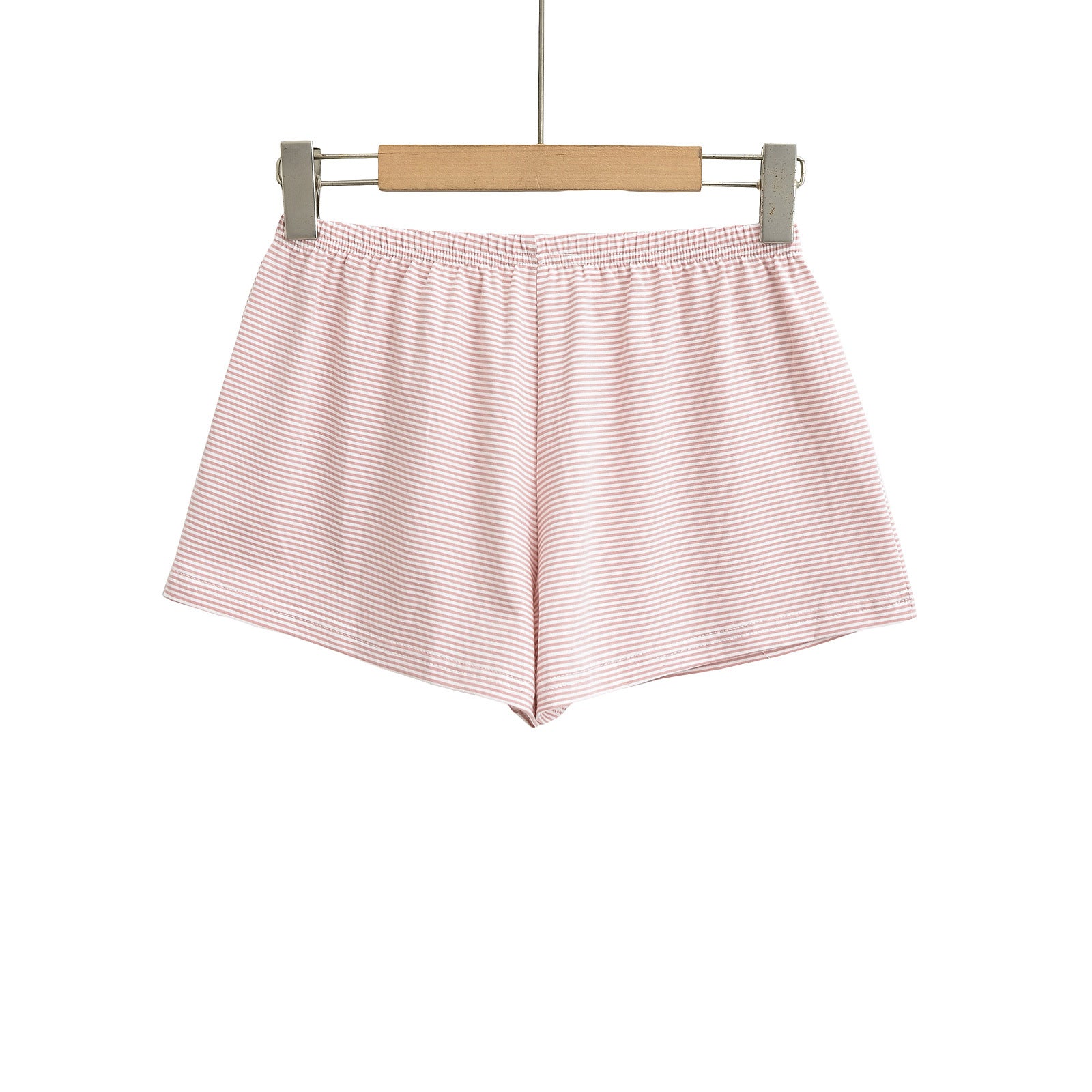 Elastic waist striped shorts