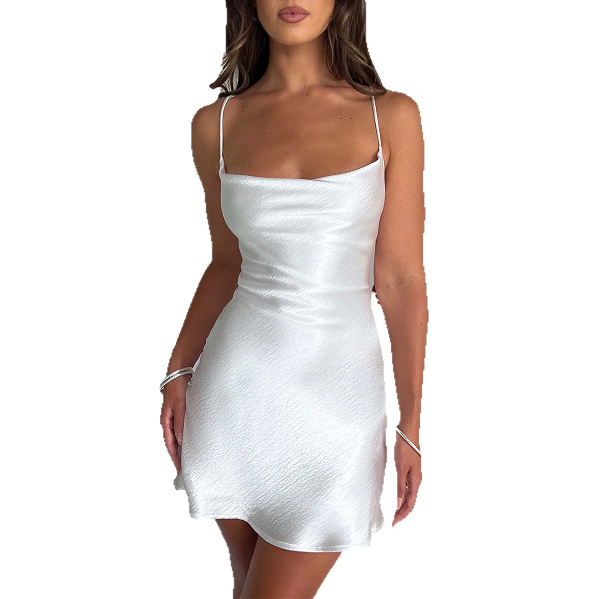 Vestido corto sin espalda para mujer