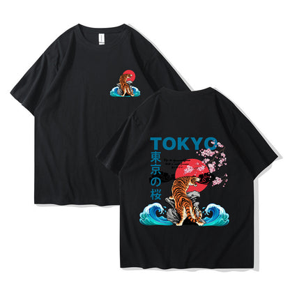 Japón Tokio Harajuku Camiseta Oversize Ropa urbana HipHop