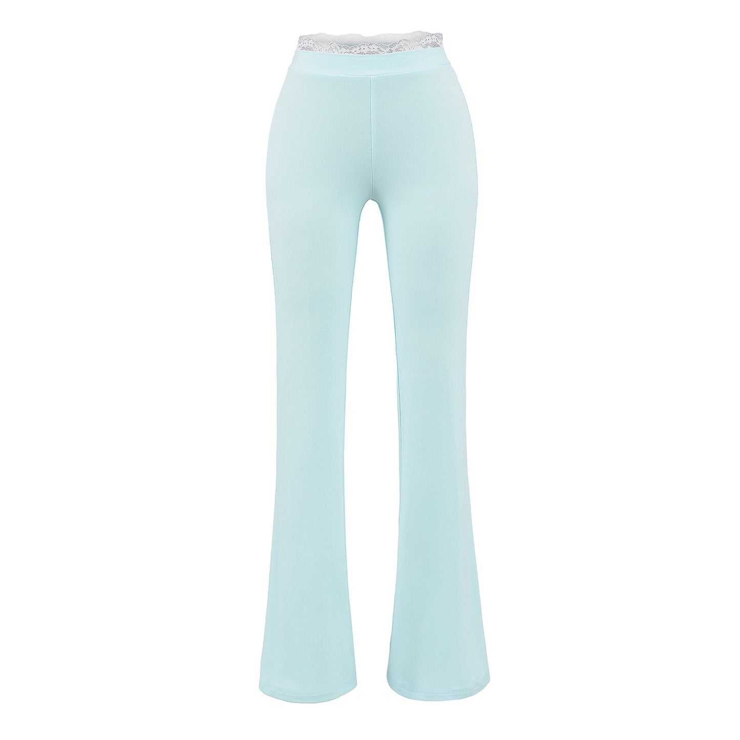 Pantalón de encaje acampanado de talle bajo