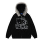 Abrigo sudadera con capucha de pelo sintético Ajuste holgado Sudadera engrosada
