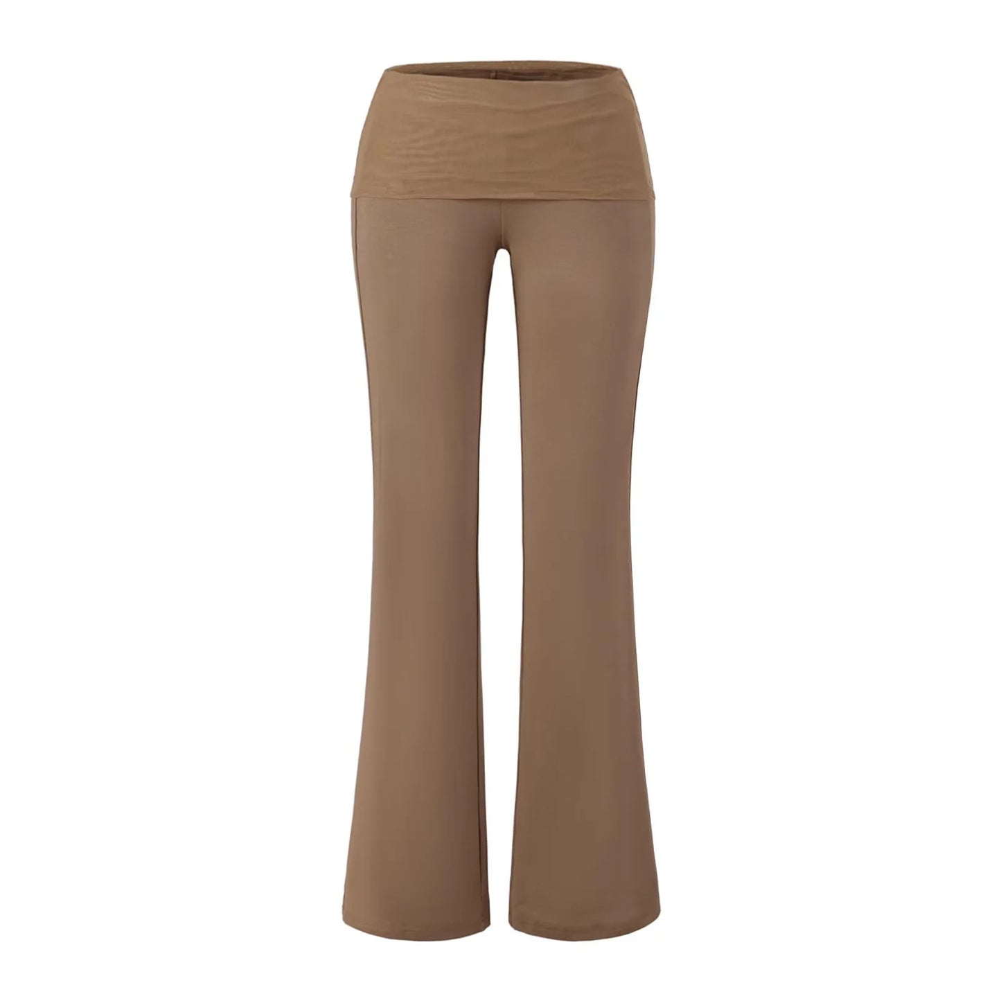 Pantalones de tiro bajo ligeramente acampanados