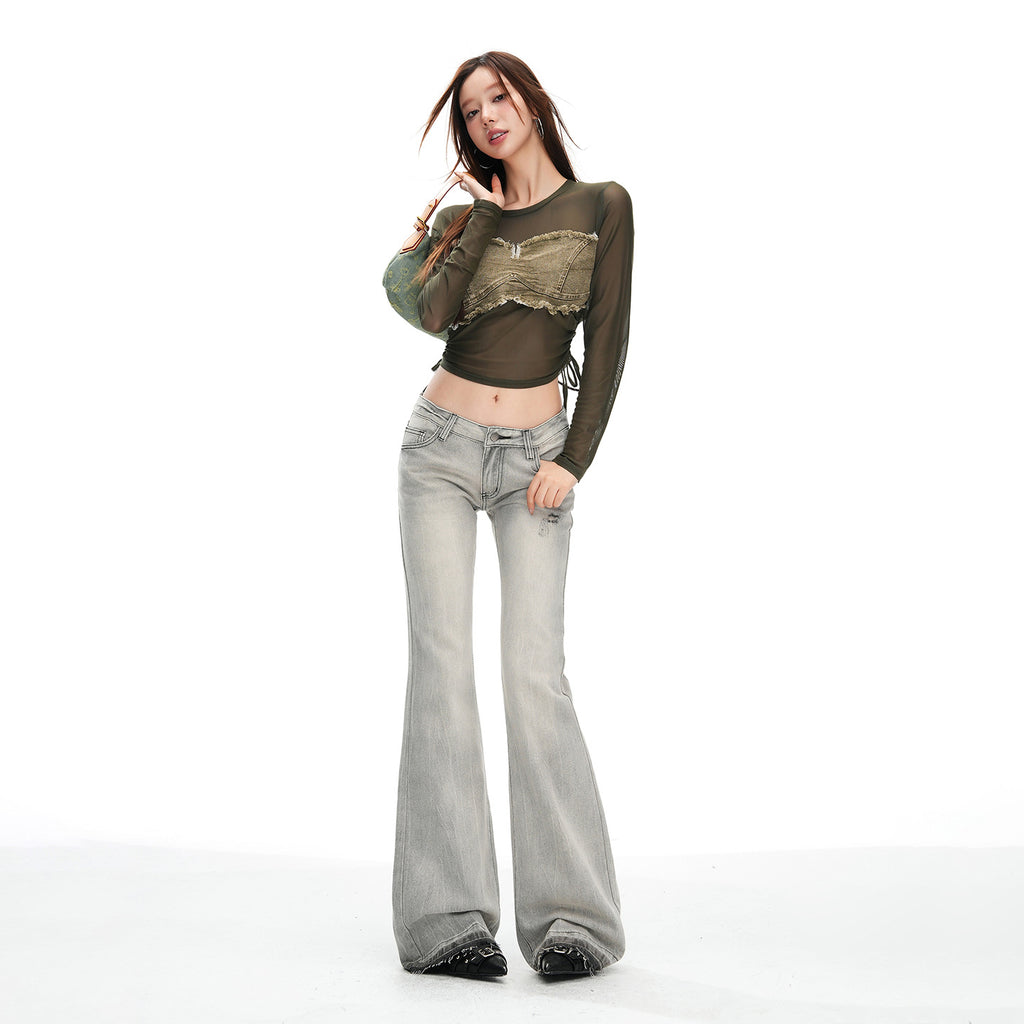 Style Low Waist Flared Jeans for Women