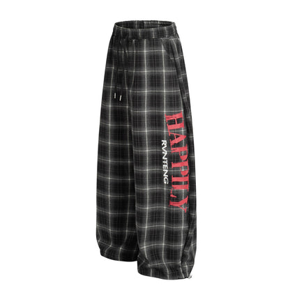 Pantalones anchos de cuadros