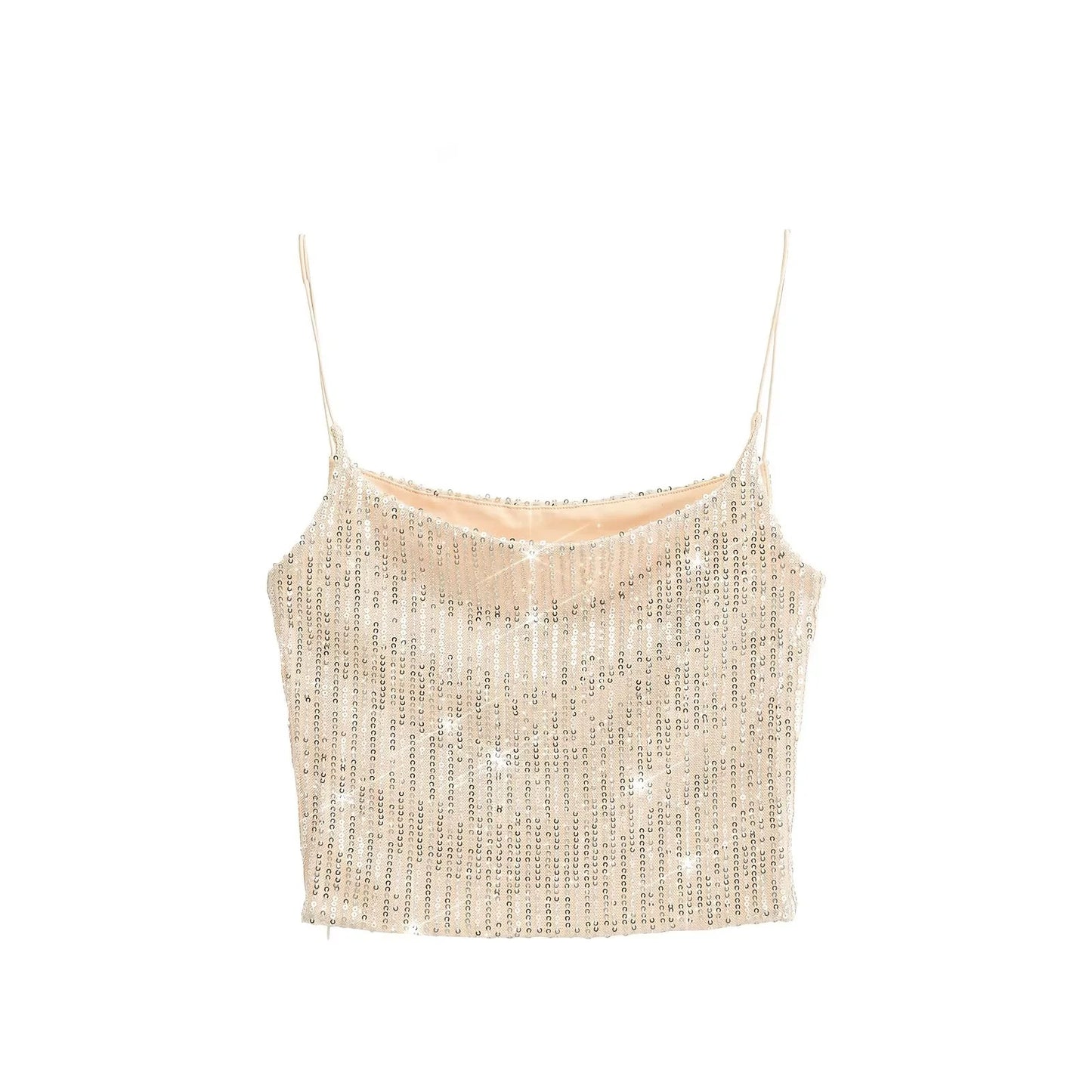 Top sin tirantes con lentejuelas