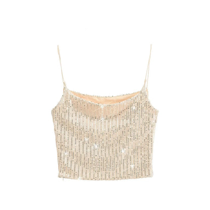 Top sin tirantes con lentejuelas