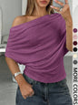 Sexy Single Shoulder Fitted Batwing Sleeve Top