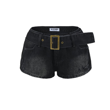 Shorts vaqueros con cinturón