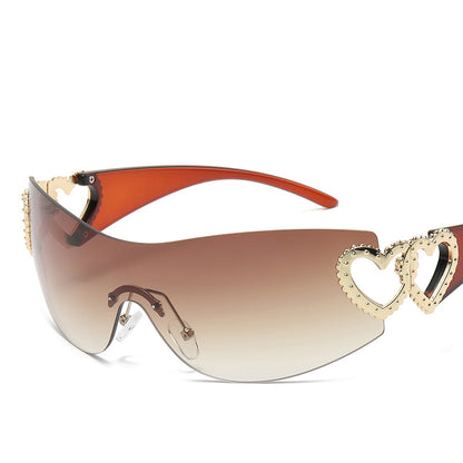 Gafas de Sol de Moda de Una Pieza Y2K Estilo Chica Atrevida Milenio Gafas de Sol sin Montura Gafas Vintage Modernas