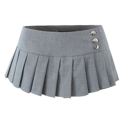 Falda plisada de traje de talle bajo