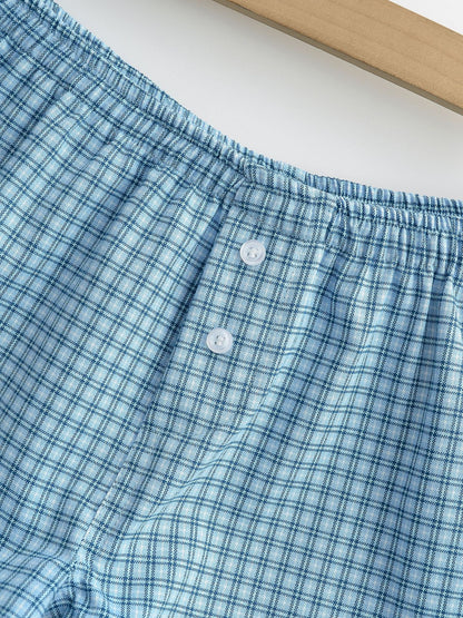 Pantalones cortos a cuadros con cintura elástica
