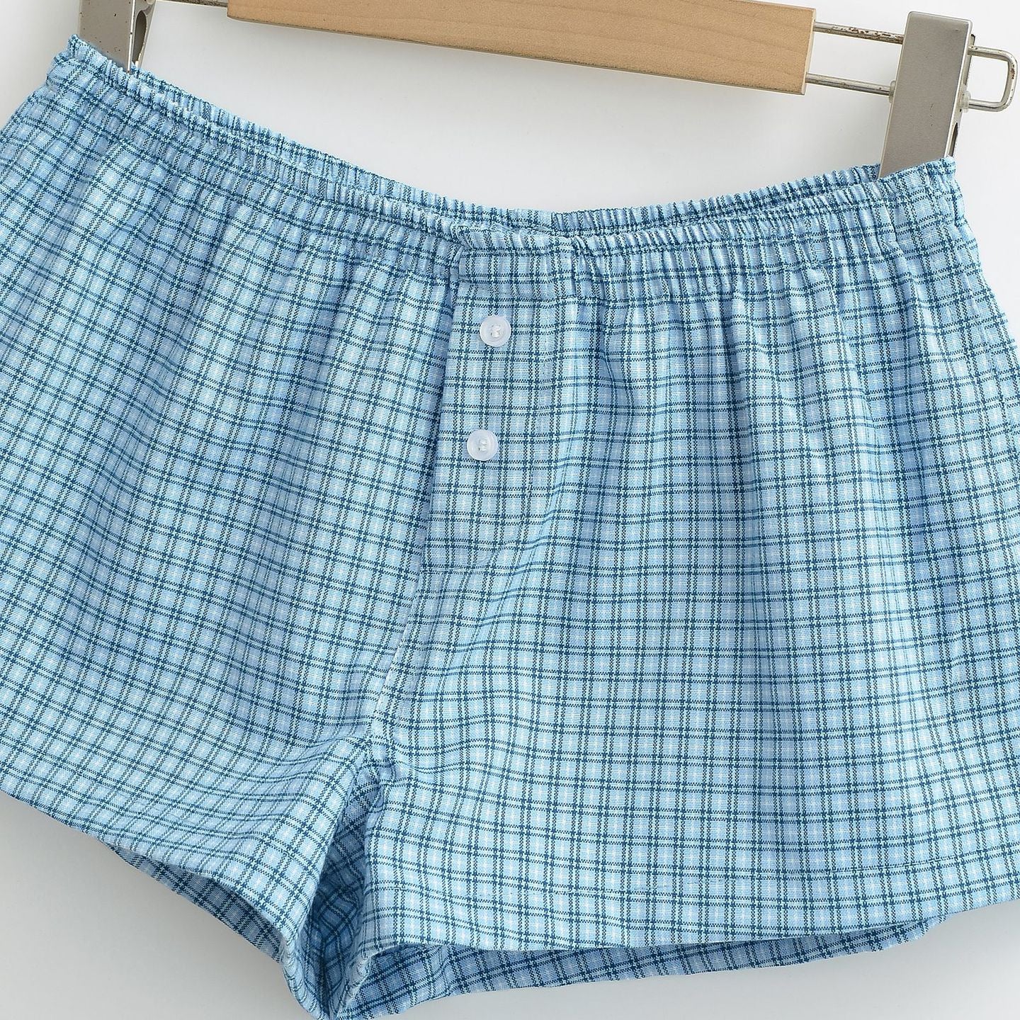 Pantalones cortos a cuadros con cintura elástica