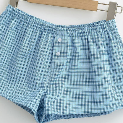 Pantalones cortos a cuadros con cintura elástica