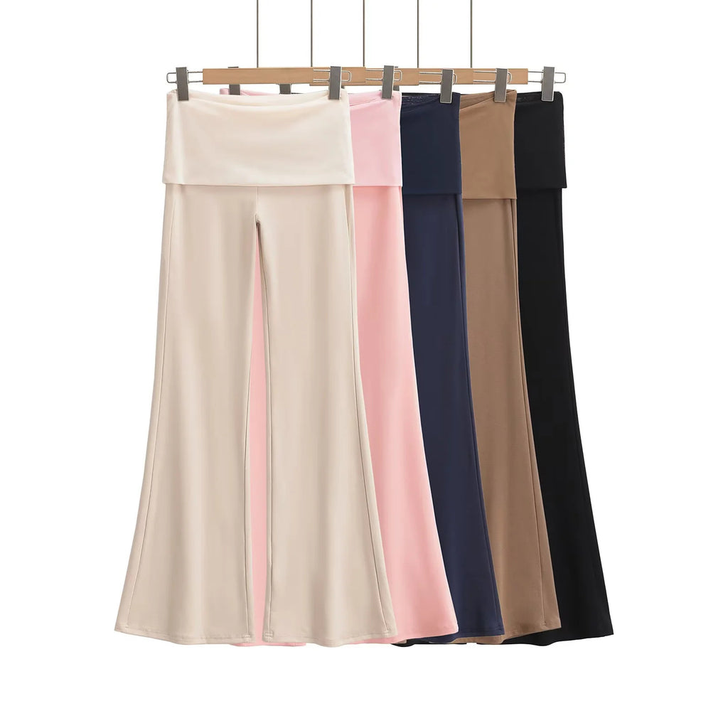 Low waisted slightly flared pants