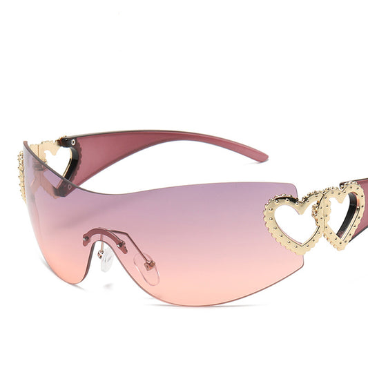 Gafas de Sol de Moda de Una Pieza Y2K Estilo Chica Atrevida Milenio Gafas de Sol sin Montura Gafas Vintage Modernas