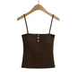 Sexy Metal Button Fitted Camisole Top