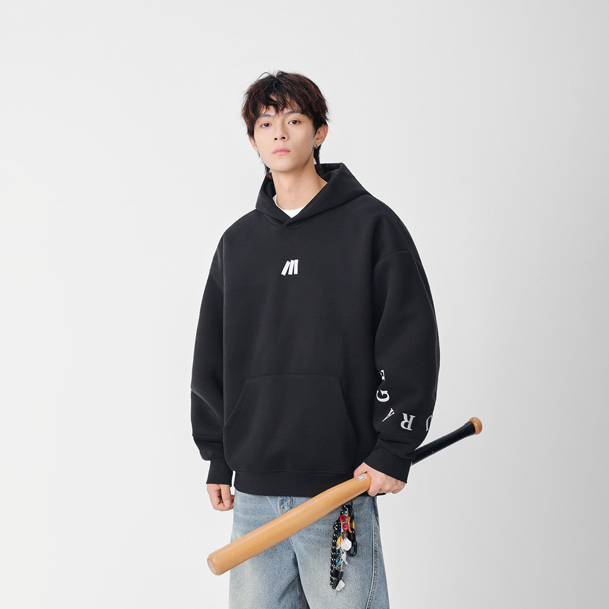Casual Campus Style Hoodie  Loose Fit Hooded Sweatshirt