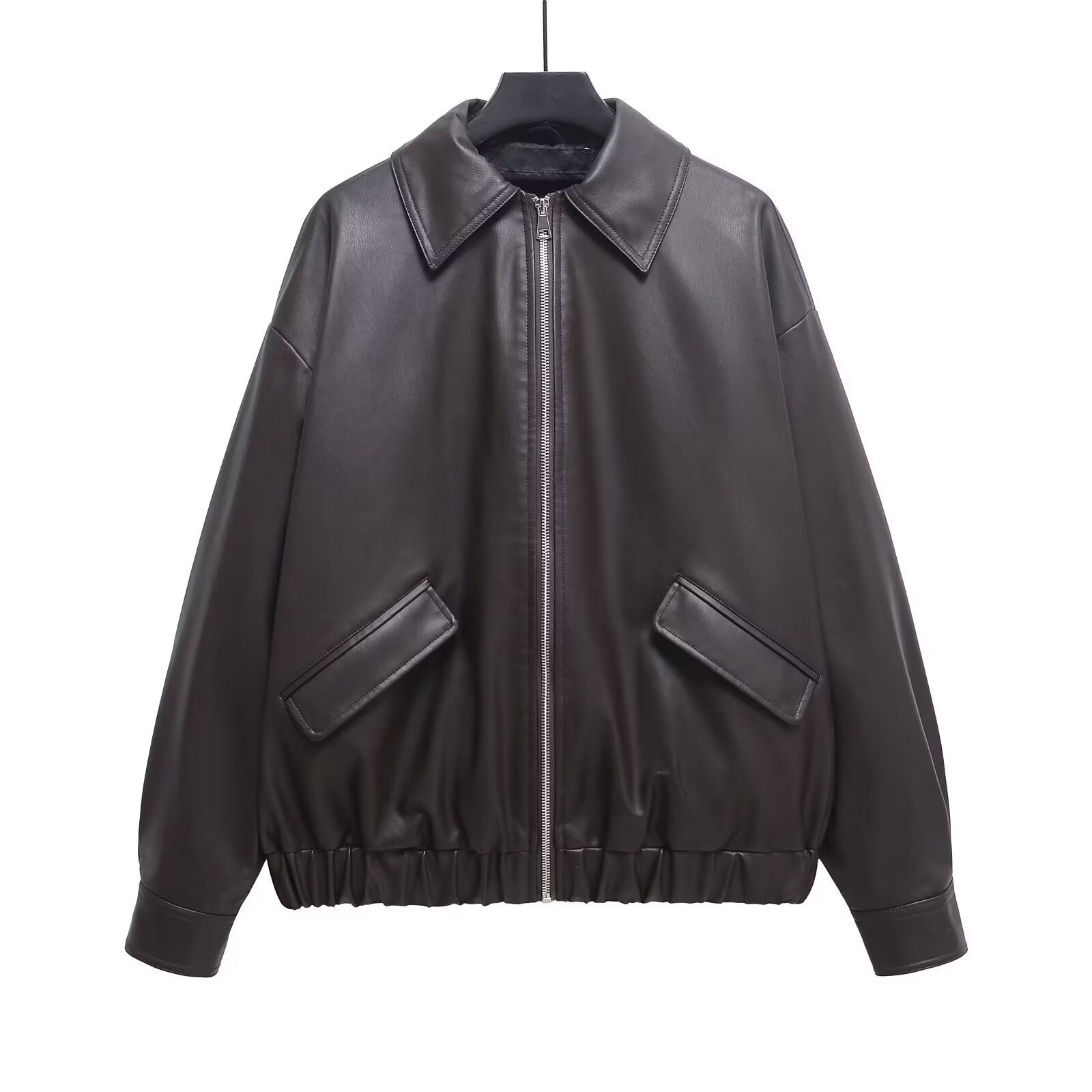 Imitation leather jacket and leather jacket