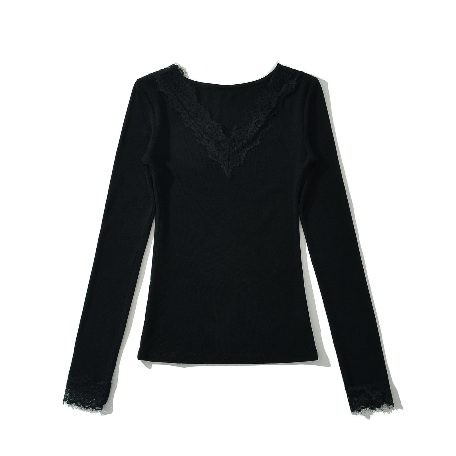 Lace lace slim fit T-shirt