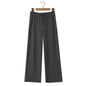 Striped straight tube elastic drawstring low waist knitted wide leg pants casual pants