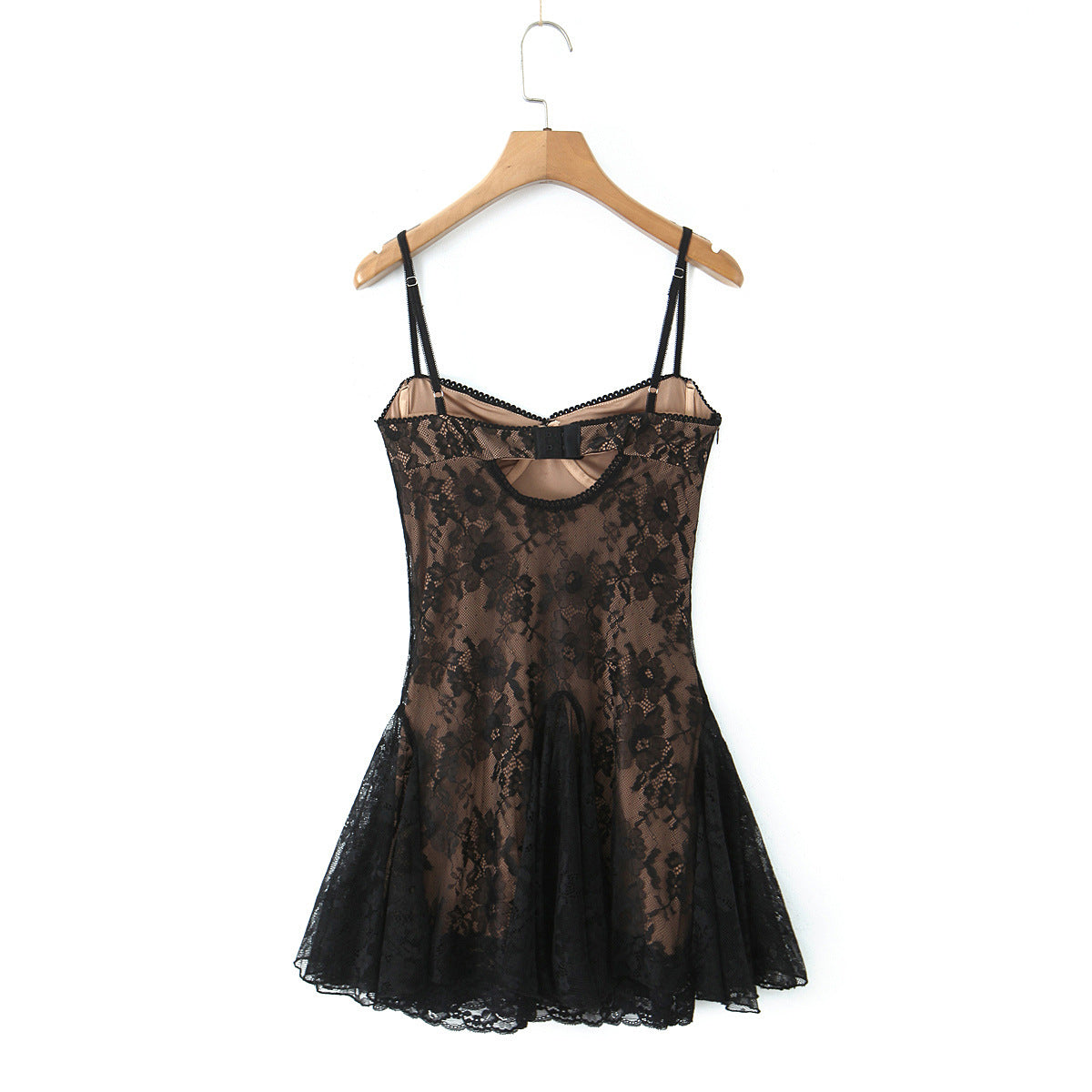 Fitted Lace Sheer Strapless Short Dress