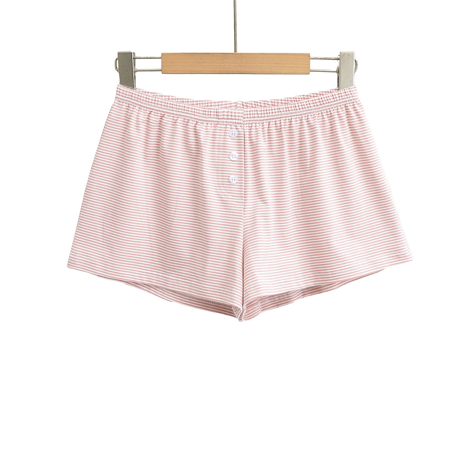 Elastic waist striped shorts