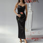 Vestido sexy casual liso con tirantes