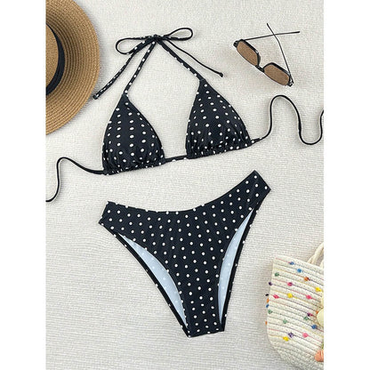 Bikini con estampado de lunares