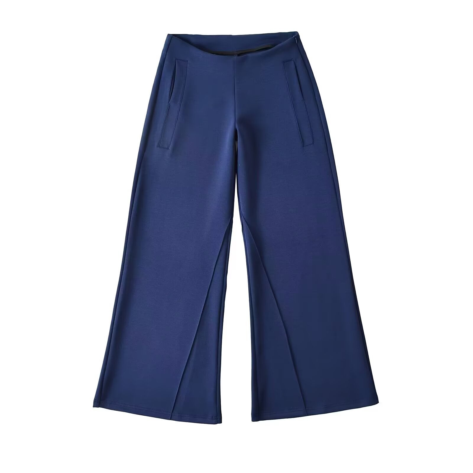 Loose Low Waist Straight Leg Flared Floor-Length Casual Pants