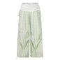 Pantalones paracaidistas plisados de cuadros