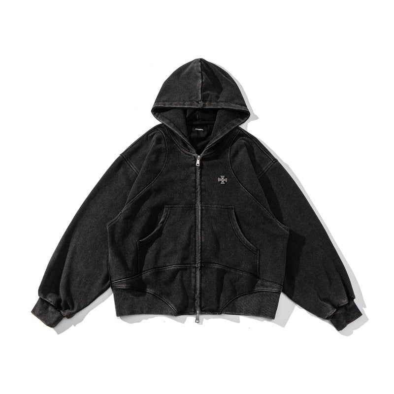 Oversized Hoodie with Metal Detailing Loose Fit Sweatshirt