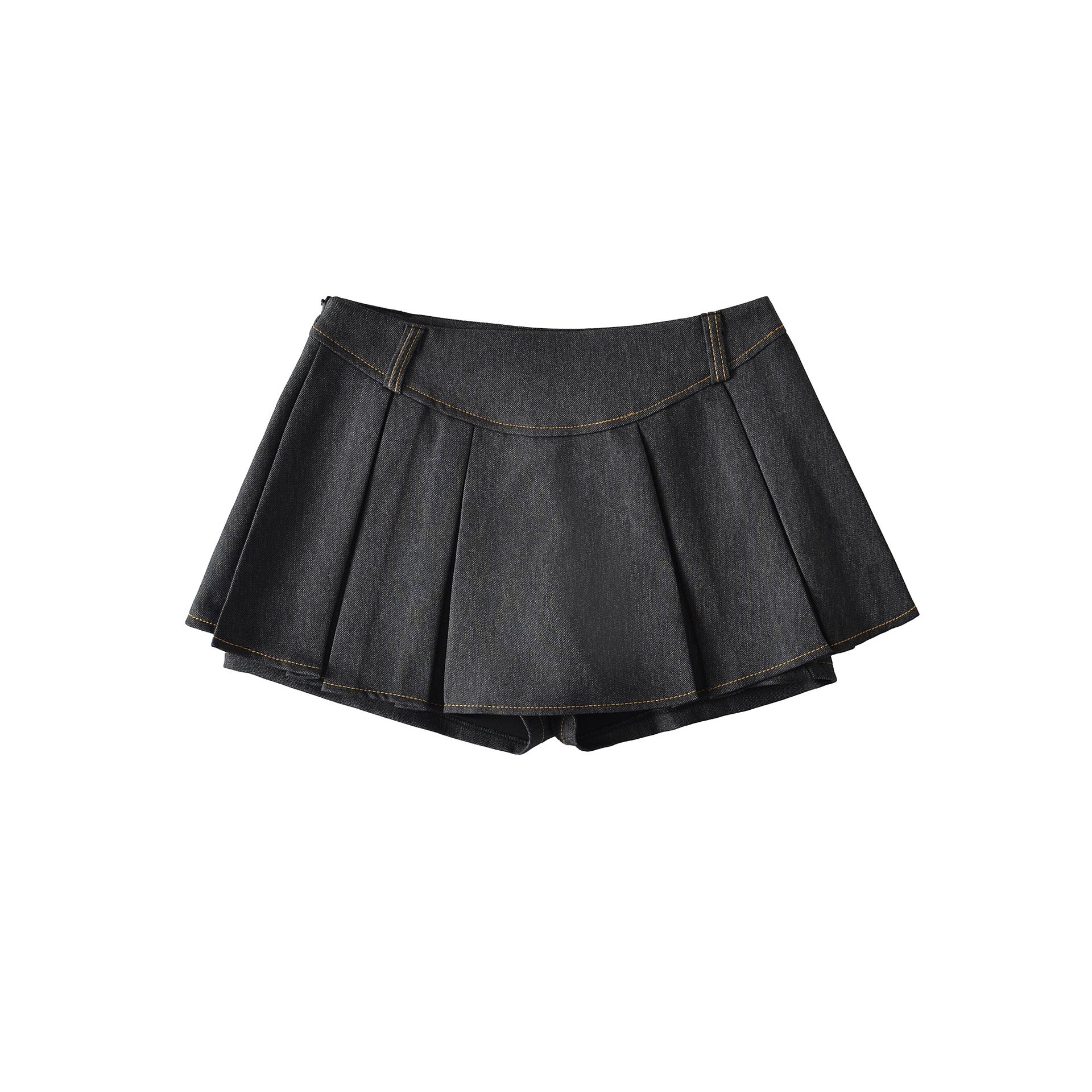 High waisted denim short skirt