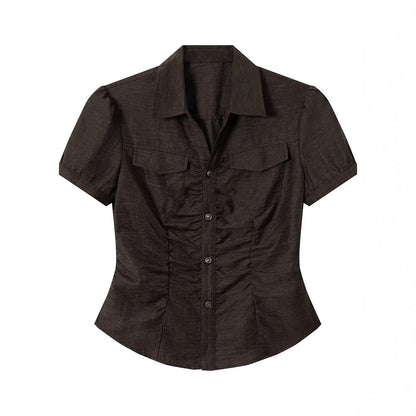 V-neck short sleeved shirt