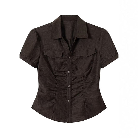 V-neck short sleeved shirt