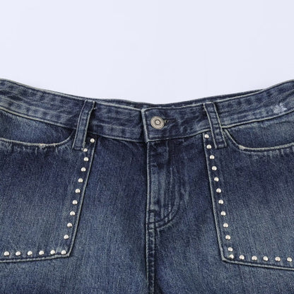 Shorts vaqueros con tachuelas