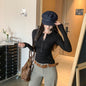 Chic Henley Shirt Slim Fit Inner Layer Top for Women