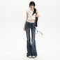 Low-Waist Flared Jeans  Elastic Slimming Trumpet Pants