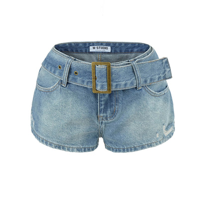 Shorts vaqueros con cinturón