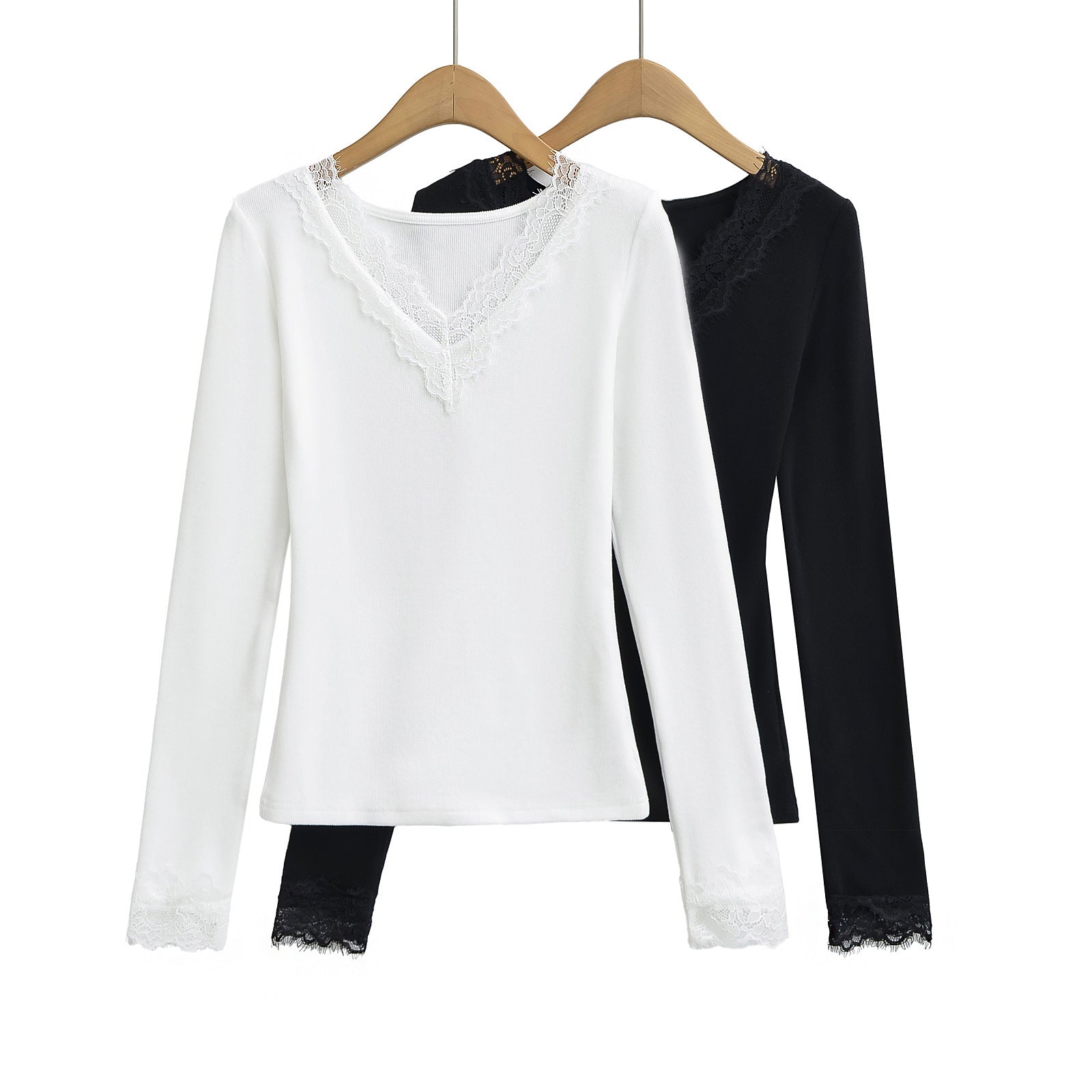 Lace lace slim fit T-shirt