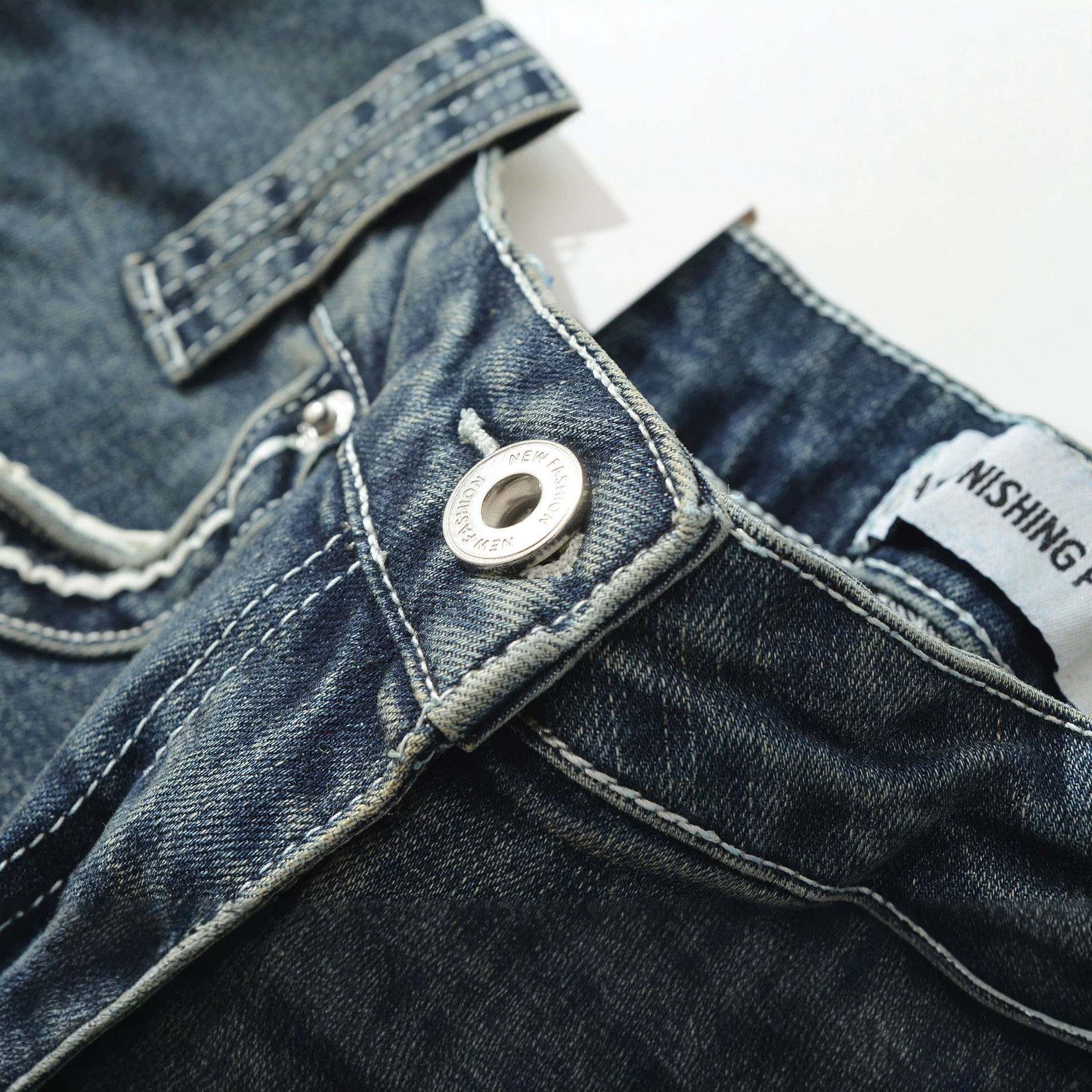 Low-Waist Washed Blue Flared Jeans Comfortable and Versatile Denim Pants