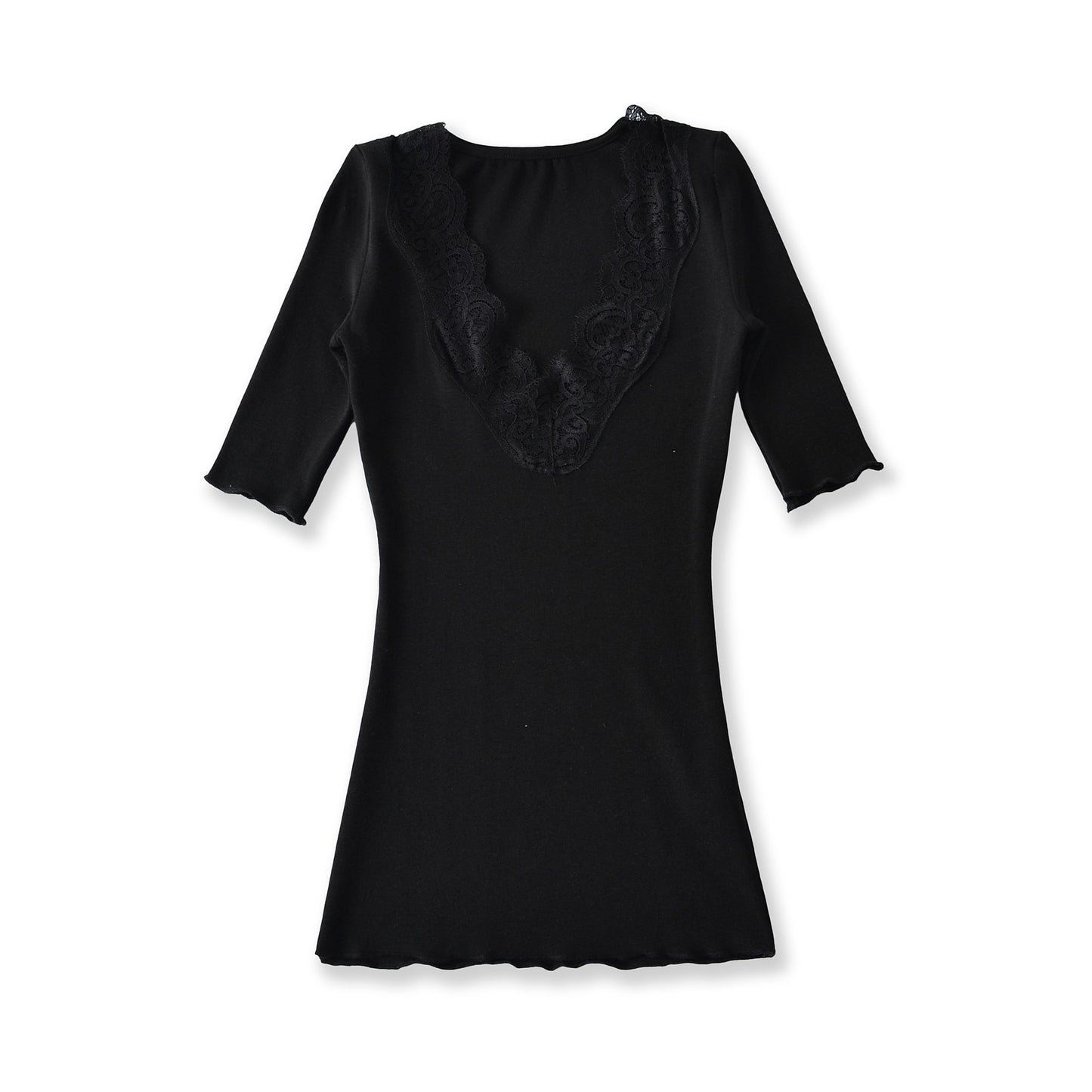 V-neck lace T-shirt
