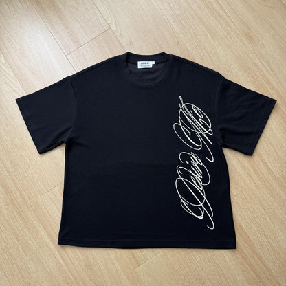 English letter printed short sleeved shirt