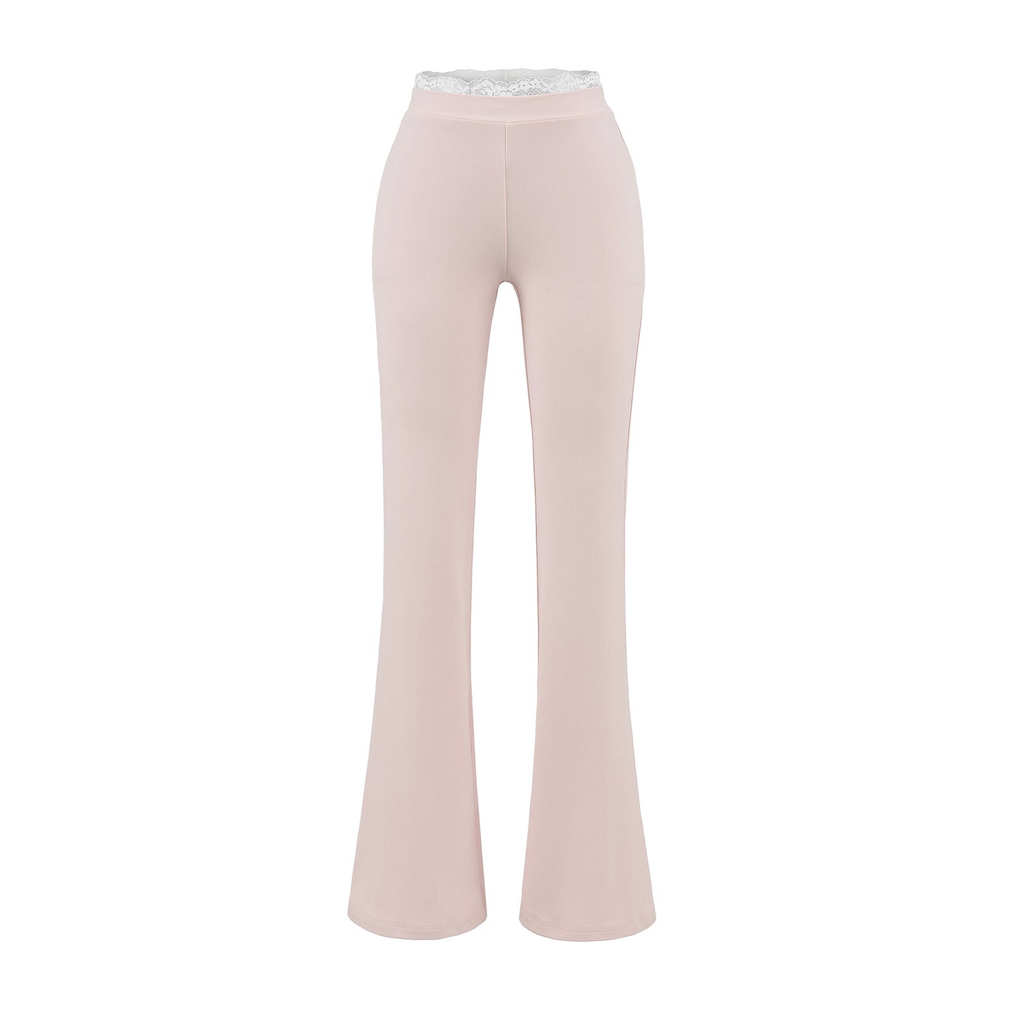 Pantalón de encaje acampanado de talle bajo